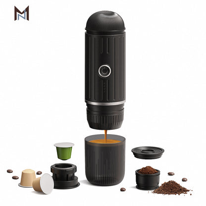 Portable Espresso Maker – Travel Coffee Machine for Espresso (2 in 1 Capsule Powder Travel Coffee Maker) - M&N Go Brew Original