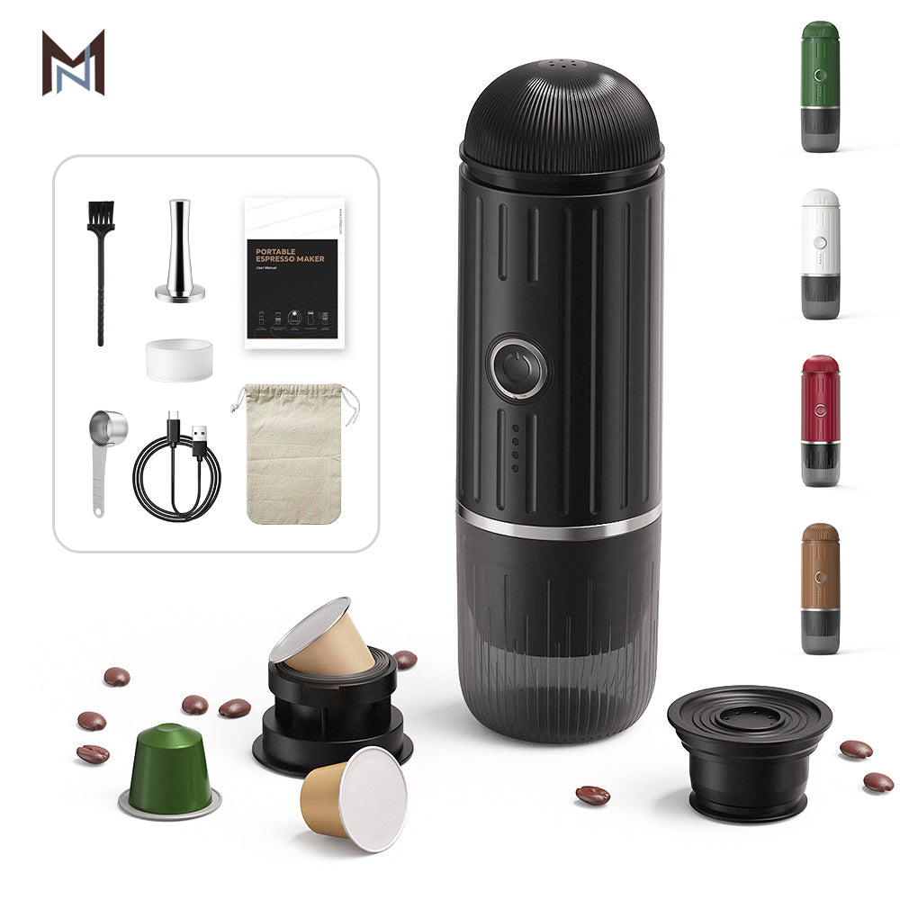 Portable Espresso Maker – Travel Coffee Machine for Espresso (2 in 1 Capsule Powder Travel Coffee Maker) - M&N Go Brew Original